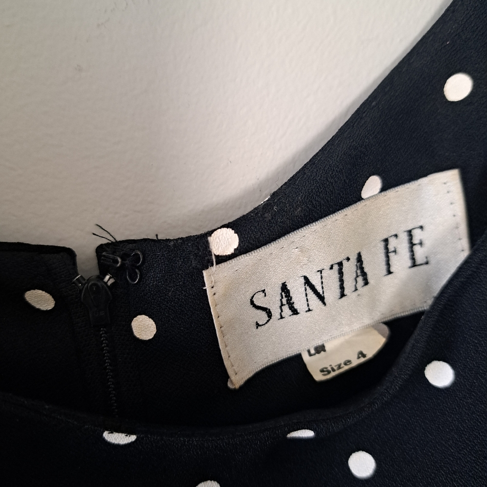 Vintage Black and White Polka-dot Dress with Pockets - Picture 5 of 8